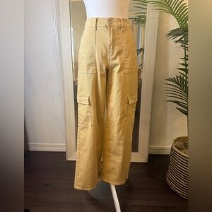 Forever 21 Tan Cargo Jeans with White Stitching